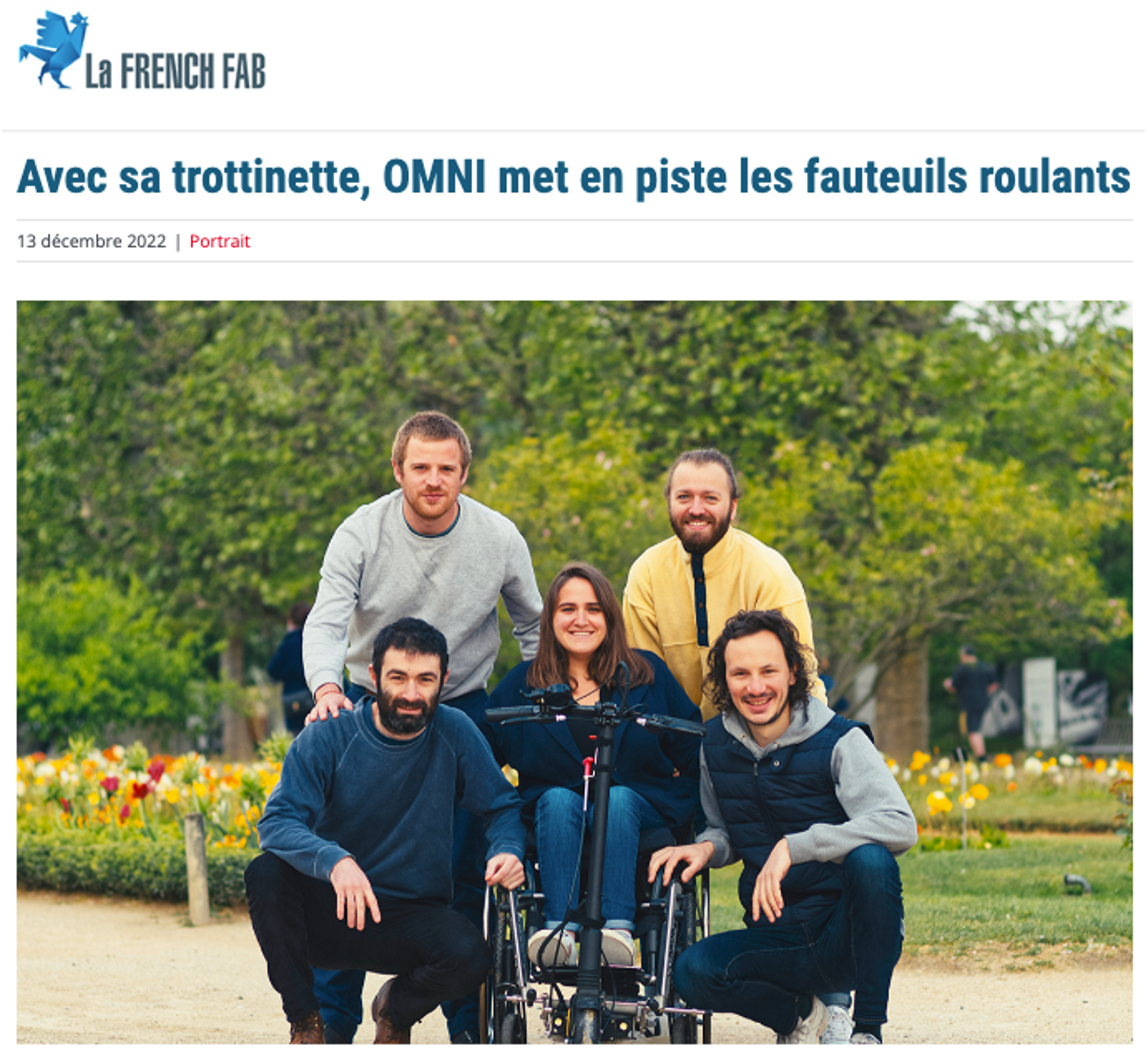 La French Fab : Avec sa trottinette, Omni met en piste les fauteuils roulants