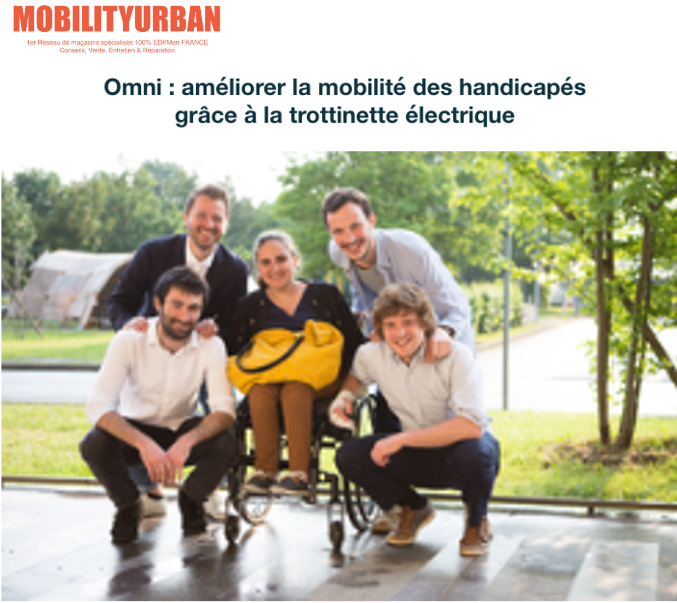 Mobility Urban : Omni, améliorer la mobilité des handicapés grâce à la trottinette électrique
